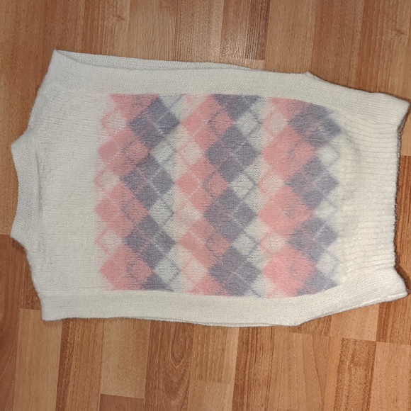 Vintage Elegant knit argyle sweater vest - Picture 4 of 4